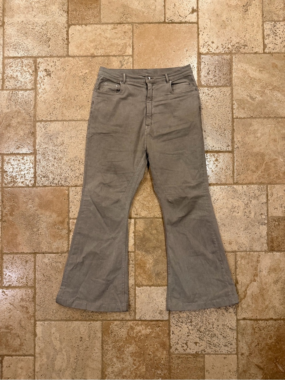 Rick Owens Drkshdw Dust Bolan Bootcut Gray Flare Denim Jeans